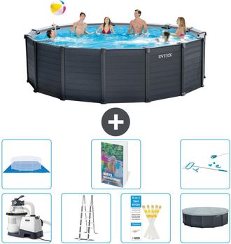 Intex Piscina Graphite Panel Redonda - 478x124 Cm - 8-piezas S573