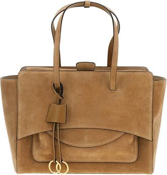 Hidesins Camel Brown Flap L Suede Leather Crossbody Bag