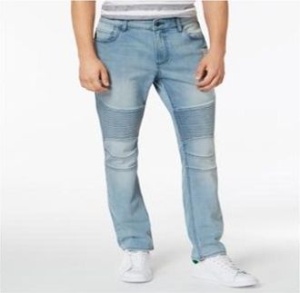 American Rag Cie Mens Denim Destroyed Slim Jeans Blue Size 33X30