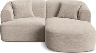 Cosmopolitan Design Sof&aacute; esquinero derecho modular 3 plazas pana capuchino