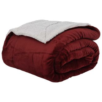 vidaXL Manta Rojo Burdeos 130 X 150 Cm Lana Vidaxl