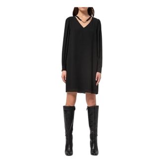 Fracomina A-lijn Mini Jurk - Dames - Korte kleedjes - Zwart - XL - Polyester - Kleedjes