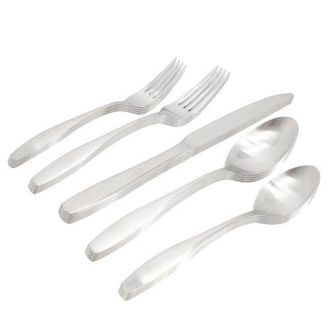 Gibson Home Karlton 20 Piece Stainless Steel Flatware Set in Metallic Silver at Nordstrom