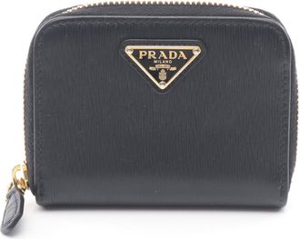 Prada Black Leather Coin Purse/Coin Case (Pre-Owned)
