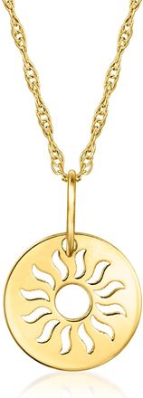 RS Pure by Ross-Simons 14kt Yellow Gold Sun Cut-Out Charm Necklace