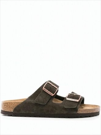 Birkenstock Brown Leather Mule Sandal With Adjustable Buckles