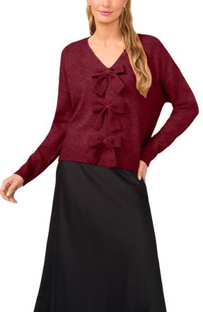 CeCe by Cynthia Steffe Bow Front Sweter in Crisp Merlot at Nordstrom, Size X-Small
