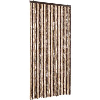 vidaXL Vidaxl - Cortina Antimoscas Chenilla Beige Y Marr&oacute;n Claro 100x200 Cm