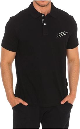 Plein Sport Polo met korte mouwen en Claw Print - Heren - Fitness - Zwart - S - Katoen - Fitness