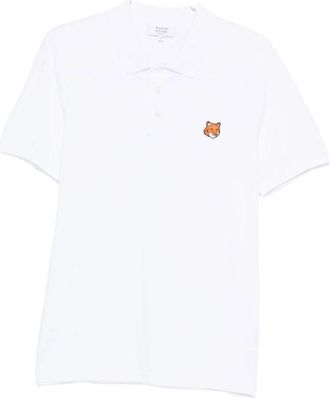 Maison Kitsun&eacute; Fox Head Regular Polo - Heren - Polos - Wit - M - Tops