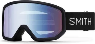 Smith Transfer Low Bridge Snow Goggles in Black /Blue Sensor Mirror at Nordstrom