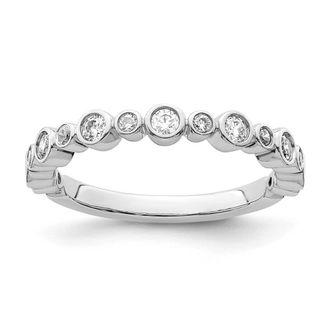 Diamond2Deal 14k Gold Lab Grown Diamond Wedding Band Ring 0.4Ct Clarity- VS Color- G-H