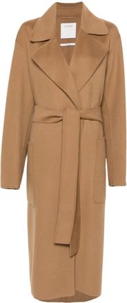 Sportmax Brown Wool Long Coat