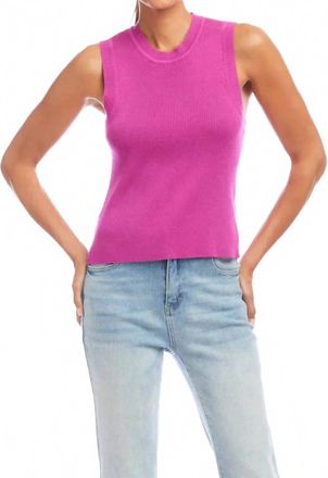 Karen Kane Skylee Sleeveless Ribbed Sweater Tank Top In Orchid