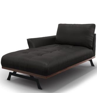 CXL by Christian Lacroix Echtleder Designer Chaiselongue Olivier, Schwarz