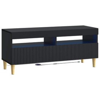 vidaXL Mueble De Tv Led Negro Madera De Ingenier&iacute;a Vidaxl