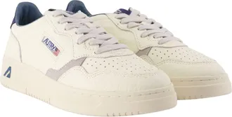 Autry Mens Medalist Low Sneakers - Autry Leather Ivory Calfskin Shoes