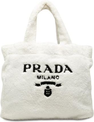 Prada Pre-owned Prada Spugna Terry Cloth Logo Tote Ladies DT0EXF88UI5S1ZB4