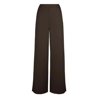 Bomboogie Pantaloni Palazzo in Tessuto Scuba - - Trousers - Donna - Marrone - S