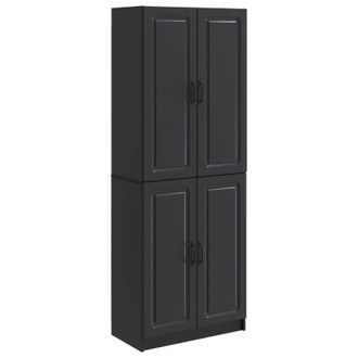 vidaXL Juego De Armarios 2 Uds. Negro Madera De Ingenier&iacute;a Vidaxl