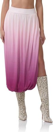 AFRM Kyomi Ombr&eacute; Bubble Skirt in Mauve Ombre at Nordstrom, Size X-Large