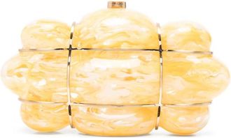 Cult Gaia Bolla Marble-effect Clutch Bag