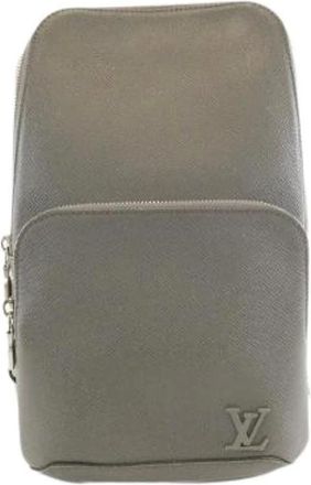 Louis Vuitton Pre-owned Cross Body Bags, male, Gray, Size: ONE SIZE Pre-owned Avenue Sling Bag Calf Shoulder Bag