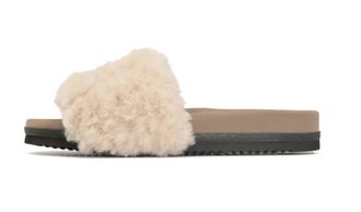 Roam Womens Cloud Slider Sandal In Natural Shearling