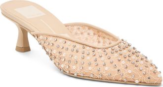Dolce Vita Cleo Kitten Heel Mule in Blush Lace Mesh at Nordstrom, Size 5.5