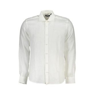 North Sails Elegant wit linnen overhemd - Heren - Casual Overhemden - Wit - L - Linnen - Overhemden