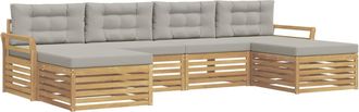 vidaXL Conjunto De Sof&aacute;s De Exterior 6 Uds. Blanco Y Gris Claro Vidaxl