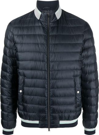 Herno zip-up padded down jacket - men - Polyamide/Polyamide/Goose Down/Feather - 62 - Blue