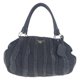 Prada Pre-owned Shoulder Bags, female, Black, Size: ONE SIZE Pre-owned Nylon Shoulder Bag