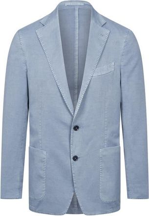Emanuel Berg Washed Stretch Cotton & Silk Sport Coat in Medium Blue at Nordstrom, Size 52