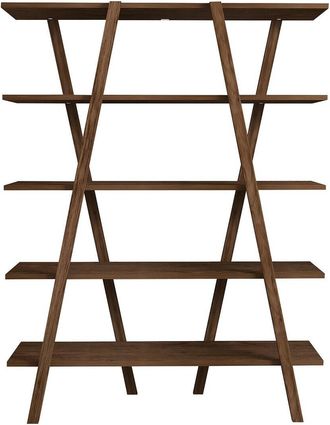 Hanah Home Modern Walnut Bookshelf