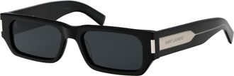 Saint Laurent Unisex Sunglasses Sl660 Black Resin Black-Crystal-Black Black/crystal/black