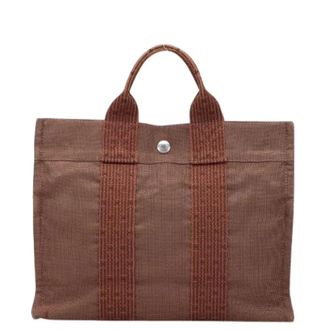 Hermès Pre-owned Tote Bags, female, Brown, Size: ONE SIZE Pre-owned Canvas Tote Bag