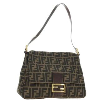Fendi Pre-owned Vintage Zucca Schoudertas - Dames - Pre-owned - Bruin - Maat: ONE Size Leer