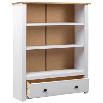 Berkfield Home Bookcase White 80x35x110 cm Solid Pine Wood Panama Range | Size: 80 x 35 x 110 cm