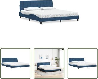 vidaXL Vidaxl Cama Con Colch&oacute;n Hanko De Tela Azul 180x200 Cm
