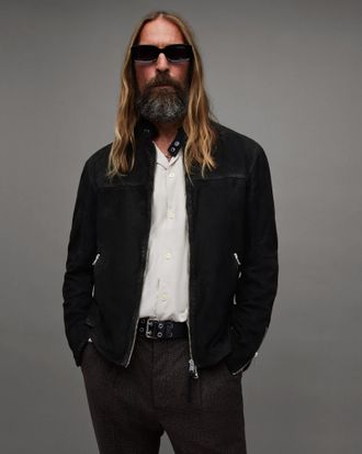 AllSaints Suede Cora Suede Snap Back Collar Jacket, Size: XS