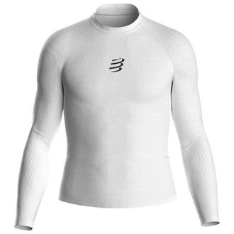 Compressport 3D Thermo Ultralight L/S Top Laufshirt - Unisex | grau/wei&szlig;