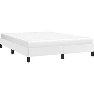 vidaXL Estructura de cama sin colchón cuero sintético blanco 140x190cm Vidaxl