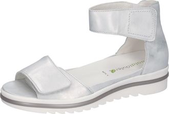 Waldl&auml;ufer Sandale WALDL&Auml;UFER HAKURA, Damen, Gr. 7 (40,5), silber (silberfarben), Nappaleder, metallic, Schuhe Sandale, Sommerschuh, Sandalette, Keilabsatz, in K