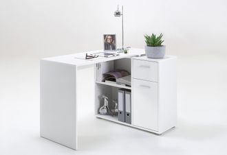 FMD Eckschreibtisch »AUGSBURG« Schreibtisch/ Sideboard m. Stauraum, beids. montierb., 117 oder 148 cm