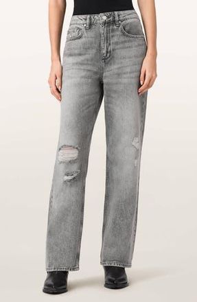 AllSaints Brooklyn Distressed Jeans in Destroy Grey at Nordstrom Rack, Size 30