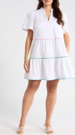 Sugarlips Candace Tiered Mini Dress in White at Nordstrom, Size 3 X