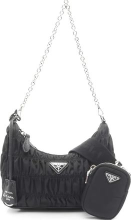 Prada Re-Edition schoudertas met ketting - Zwart