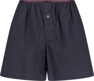 Christophe Lemaire Black Silk Blend Gathered Waist Shorts
