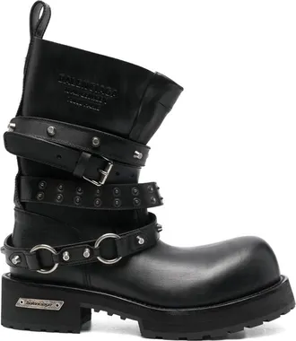 Balenciaga Venom City Studded Buckle Boots
